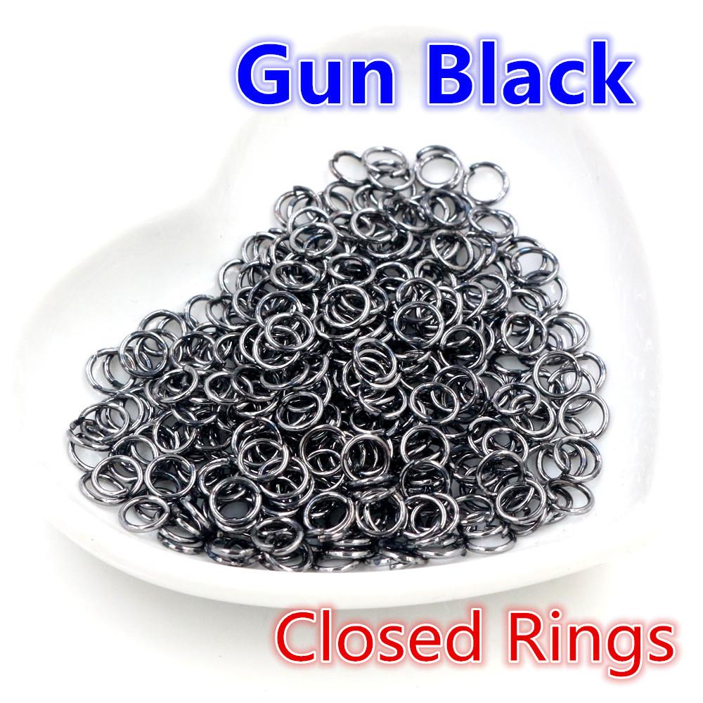 200 piezas 3/4/5/6/7/8/10 mm Metal DIY Componentes para Joyería Anillas de Salto Simples Cerradas/Abiertas y Anilla Dividida para hacer joyería