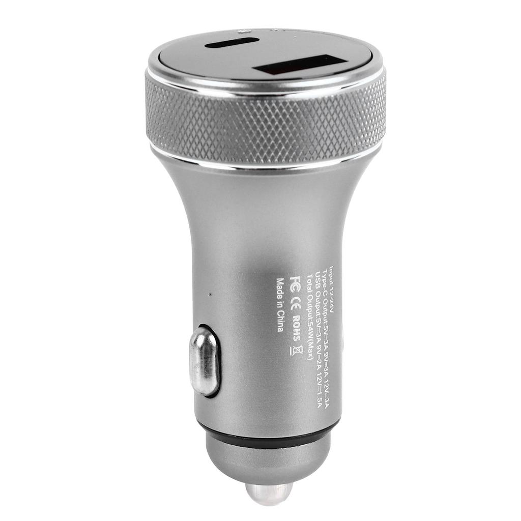 Car Charger Metal Digital Display Short Circuit Protection Fast Charging Cigar Lighter for Vehicle