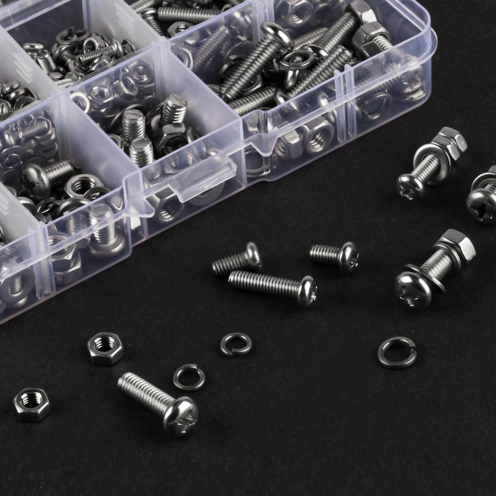 520 Pcs Bolts and Nuts Set, M2 M2.5 M3 M4 M5 Nuts and Bolts Assortment