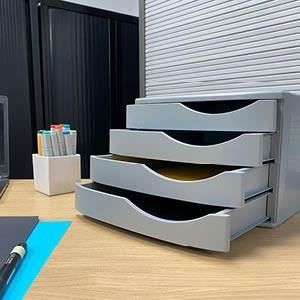 Module De Classement - JALEMA - Classbox 4 Tiroirs - Gris - 216 X 300 X 375 Mm