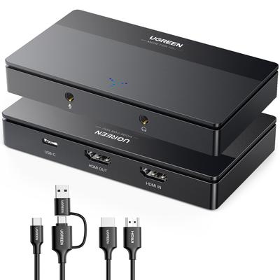 UGREEN 4K HDMI Capture Card with Low for Live Game Live Screen Wii and iPad OS17 Pass-Through Function, 4K@60Hz/1080P 60Hz, Latency, Streaming,