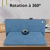 Coque + Verre Trempé pour iPad 10,2 Pouces (2019/2020/2021) Etui Rotatif Cuir PU Bleu Motif Arbre