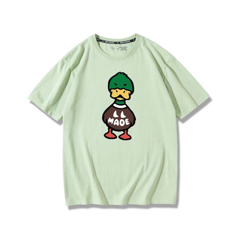 

2026 New Summer Cartoon Duck Cartoon Printed Tshirt for Cool Childrens Clothing Pure Cotton Round Neck Parentchild Outfit 3XL