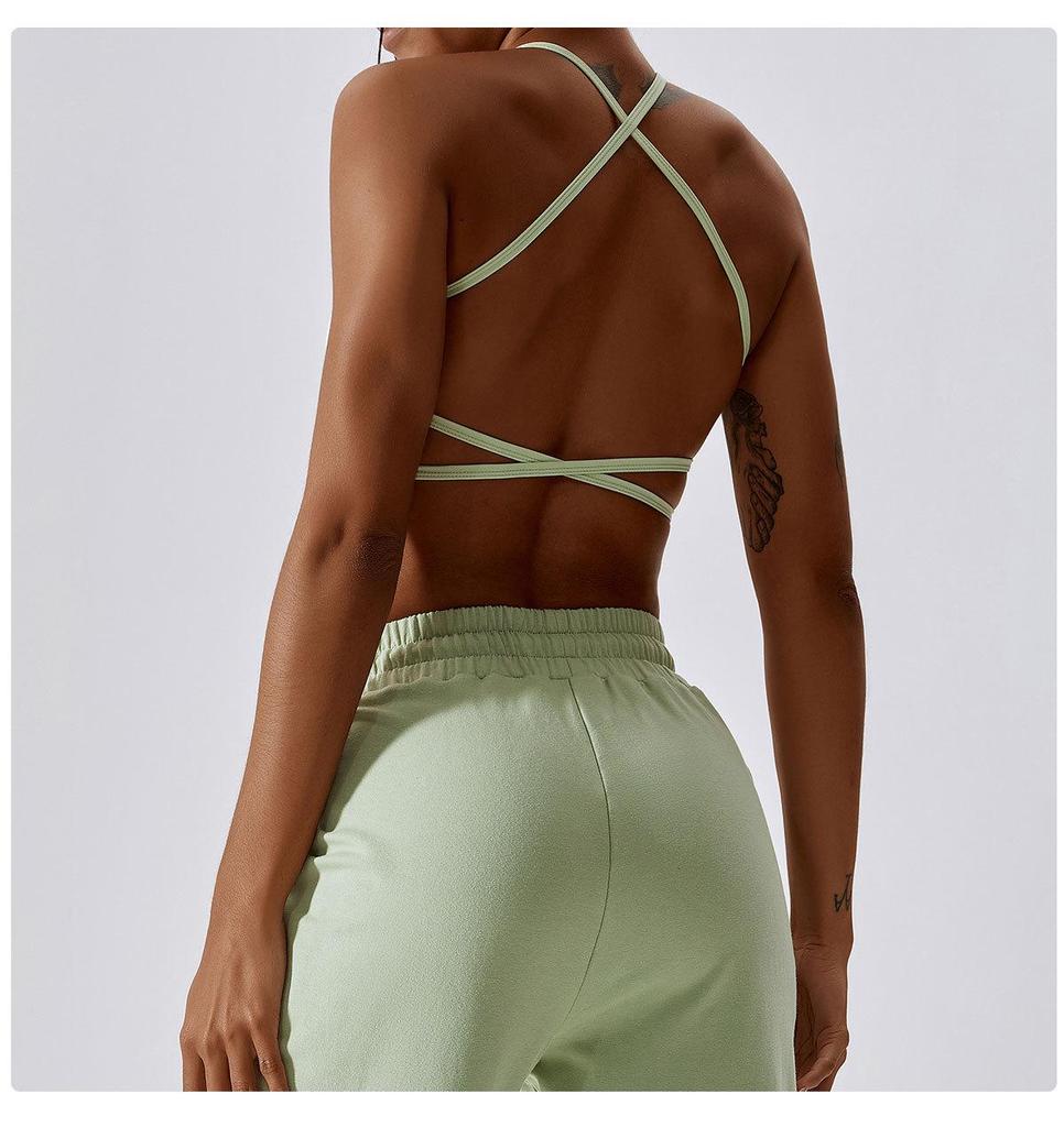Nude Yoga Bra: Beautiful Back Sports Top for Running & Fitness - No Refunds or Exchanges.