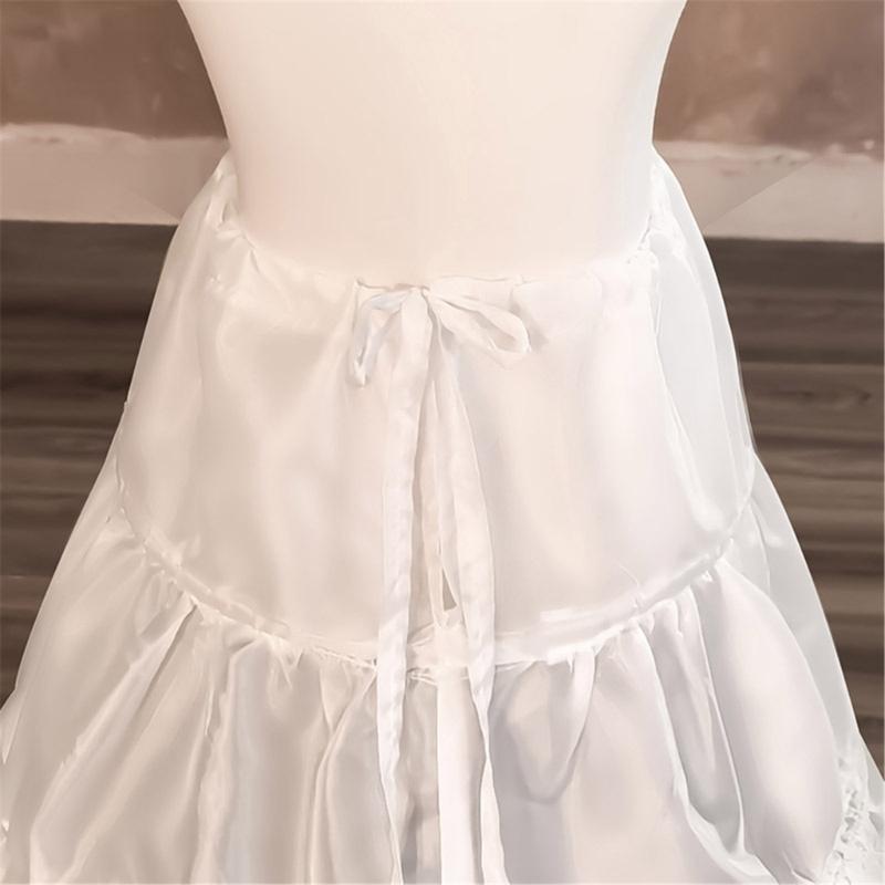 Girls Adjustable Tulle Underskirt Crinoline For Bridal Dresses 60cm Length Steel Frame Support Lightweight