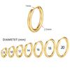 LATS 2024 New Simple Stainless Steel Small Hoop Earrings for Women Men 8mm To 20mm Round Cartilage Ear Piercing Fashion Jewelry