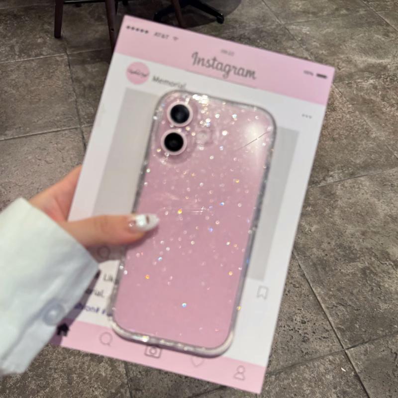 Luxury Glitter Transparent Bling Case For iPhone 11 12 13 14 15 16 Pro Max X XR XS 7 8 Plus Shockproof Soft Bumper Cover