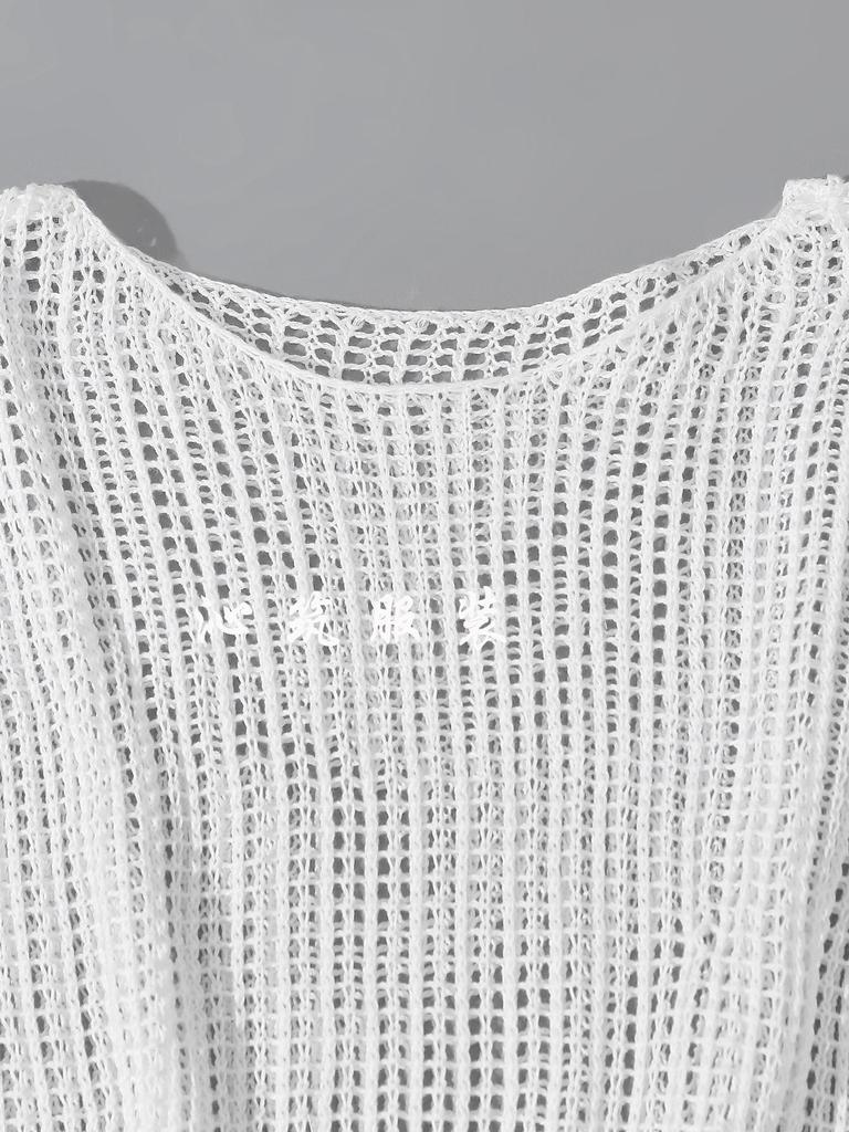 2024 Women's Knit Hollow-Out Bikini Cover-Up Sun Protection Shirt