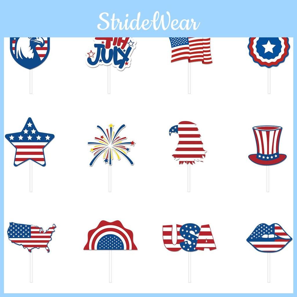 Usa Day Independence Flag Cake Insert Card For Party Table Dessert Decoration