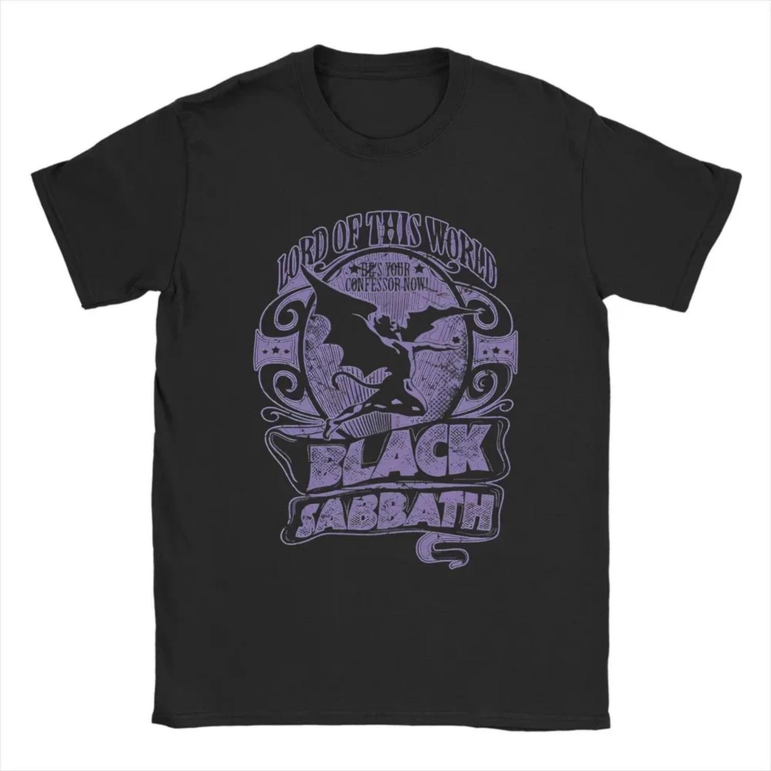 

Vintage Black Sabbath Band Cotton T-Shirt, Heavy Metal Rock Band Trendy T-Shirt, Men s Summer Y2K Short Sleeve Top T-shirts S чёрный