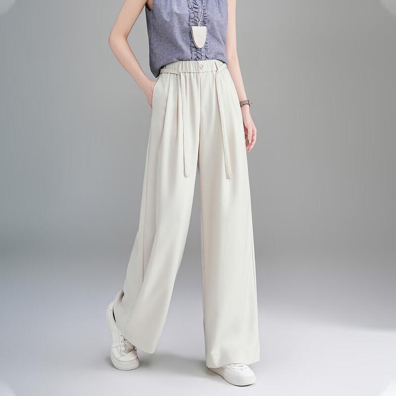 

TERRE BLEUE Women s High-Waist Linen Blend Straight-Leg Casual Pants 29