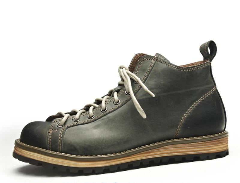 

Men s Amekaji Style High Top Work Boots, Chunky Toe British Vintage Leather Boots with Chunky Sole, Rugged & Casual 38