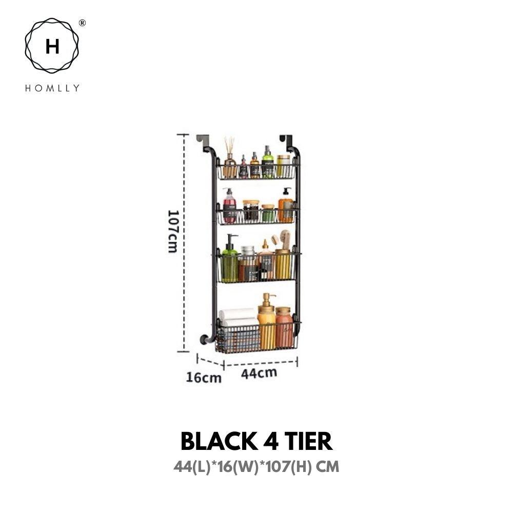 Homlly Over the Door 4/5/6 Tier Pantry Kitchen Bathroom Organizer and Storage Rack with Full Basket