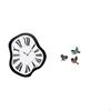 Acrylic Distorted Wall Clock with Creative Melting Design And Wooden Bird Art Signs for Unique