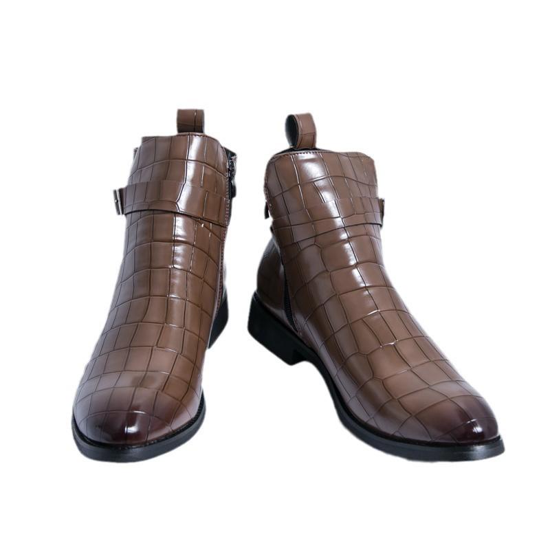 Herren Leder Chelsea Boots im Britischen Stil: Große Größe, Herbst/Winter Mode