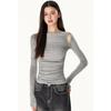 Women's Off-Shoulder Slim-Fit Long-Sleeve T-Shirt: Stylish American-Style Top for Spring & Autumn
