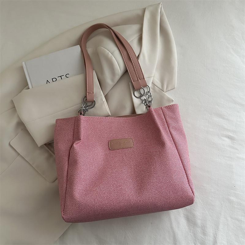 

Chic Casual Summer Tote Bag With Single Shoulder Strap And Trendy Street Style Design рожевий