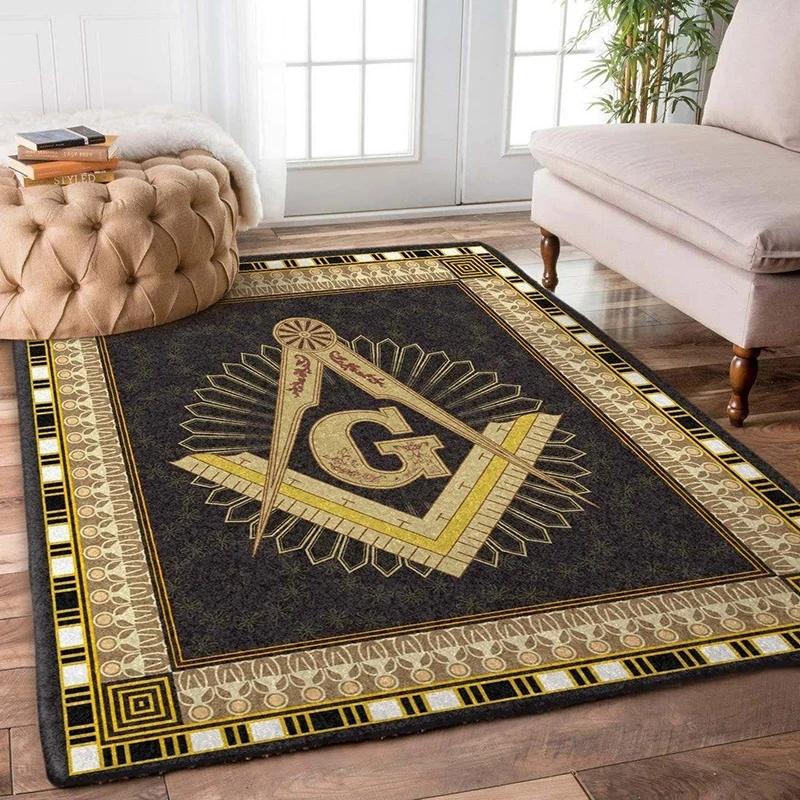 Freemasonry Carpet Masonic Rug Floor Mat Carpet Regtangle Living Room Carpet Bedroom Carpet Home Anti-Slip Carpet Door Mat
