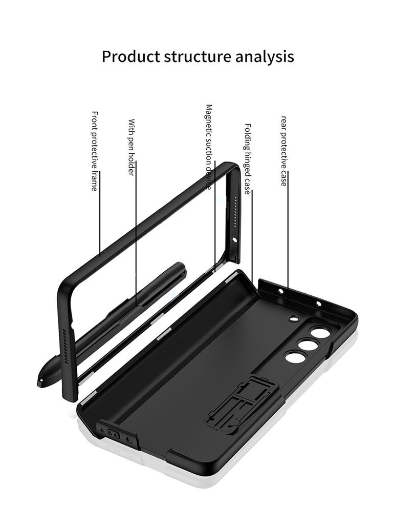 Samsung Galaxy Z Fold 5 Magnetic Folding Case with Pen Slot & Full Coverage Protection