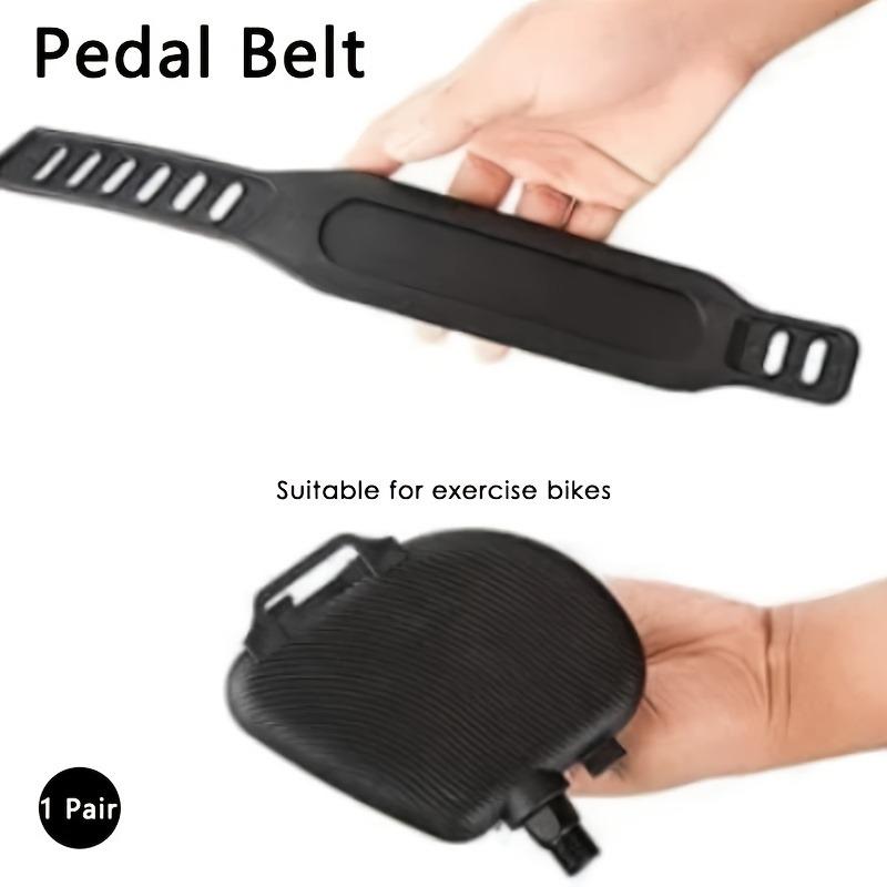 1 Pair of Adjustable Length Black Fitness Bike Pedal with High Toughness Wear-resistant Fixed Bicycle Footband Replacement Parts 1 Pair Pedal Belts
