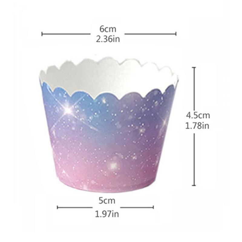 50Pcs Regenbogen Cupcake Liner Für Backen Gradienten Cupcake Wrapper Backen Tassen