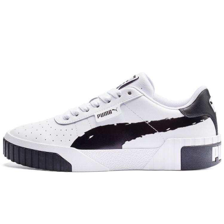 (WMNS) PUMA Cali Brushed White Black Women s 373896-01 EU 35.5