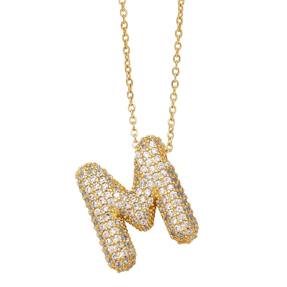 Alphabet 26 Letters Necklace Gold Color Women Sweater Chain Simple A-Z Letter Clavicle Chain  Daily