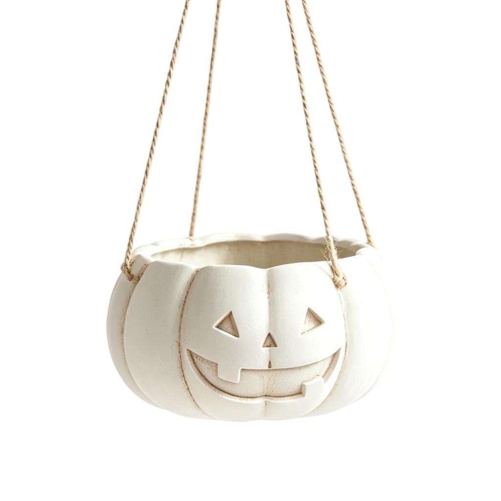 Halloween Pumpkin Planter Pot for Outdoor Garden Fall Decoration – Faux Pumpkin Prop for Yard Display