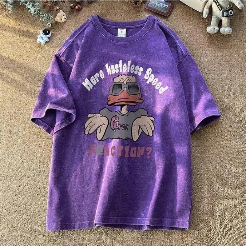 American Style Handsome Heavyweight Pure Cotton Short Sleeved T-shirt for Teenagers and Men Summer Ins Trendy Brand Street Loose Round Neck Top