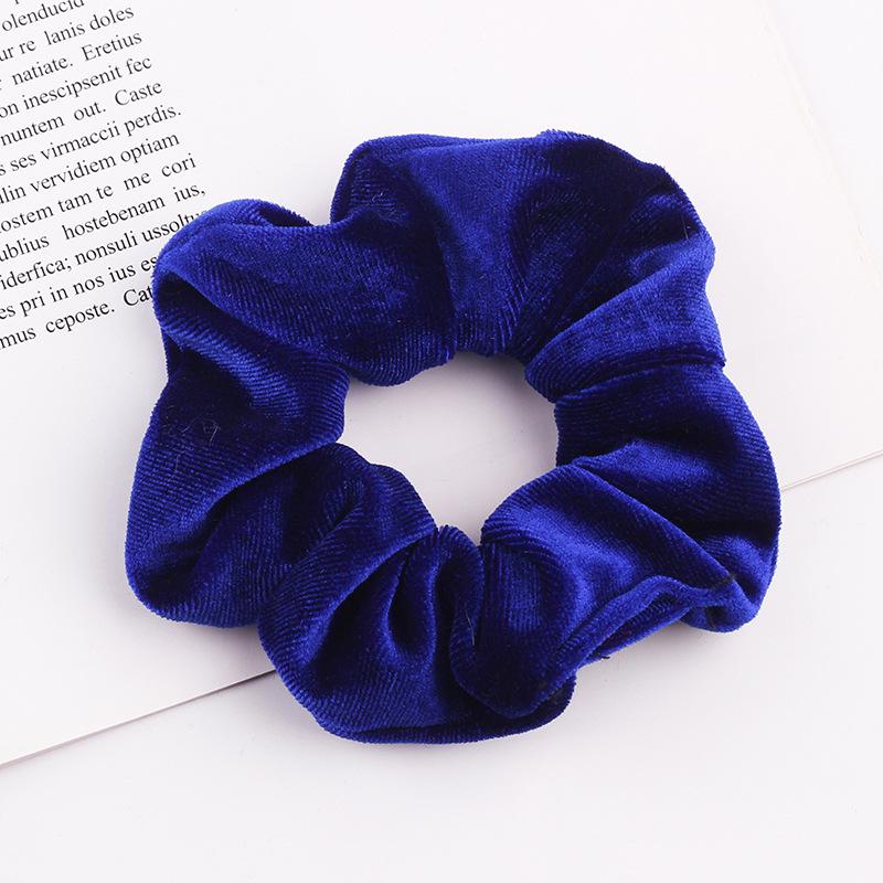 1 PC Velvet Scrunchies Rope For Women Girls Solid Hair Ties Big Ponytail Holders Headband Black Coffee Hair Band Accessories