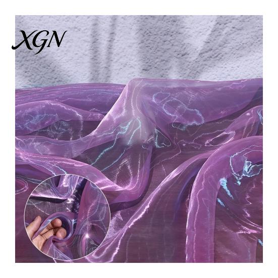 Durable Organza for Fashion Accessories 1 Yard Two Tone Sheer Fabric, 60 Inch Wide Iridescent Silky Decorative Fabric Christmas Tree Ornaments Glitter