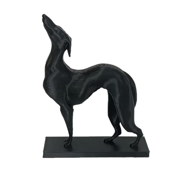 3D Printed Greyhound Statue, Matte Black Minimalist Dog Sculpture, Lifelike Greyhound Figure, Dog Statues for Home Office Decor, Greyhound Gifts