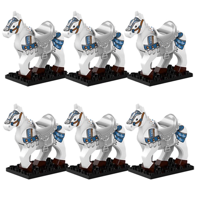 MOC Medieval Military Building Blocks Cavalry Regiment Knight Horse Animal Accessories Set Mini Bricks Buy Goods Boy Toy Gift
