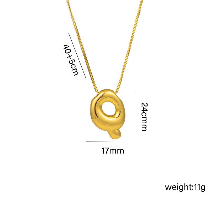 Creative A-Z Balloon Bubble Letter Pendant Neckalce for Women Gold Plated Chunky Initial Necklaces Jewelry Birthday Gift