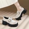 Korean Version of Platform Leather Loafers Women's Spring and Summer New Versatile Small Height Increase with Skirt Small Leather Shoes