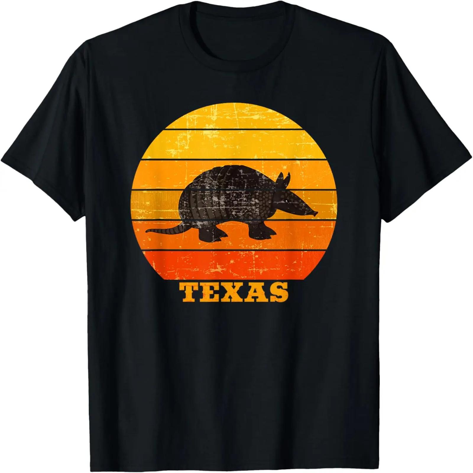 

Retro Vintage Sunset Texas Armadillo Animal Lover Funny T-Shirt S різнокольоровий