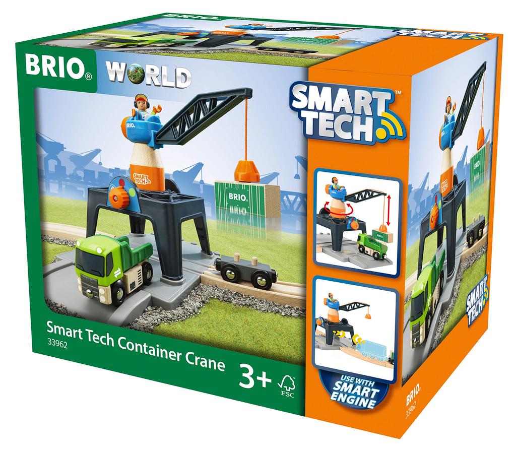 BRIO WORLD Smart Tech Tower Crane [Wooden Rail Toy] 33962