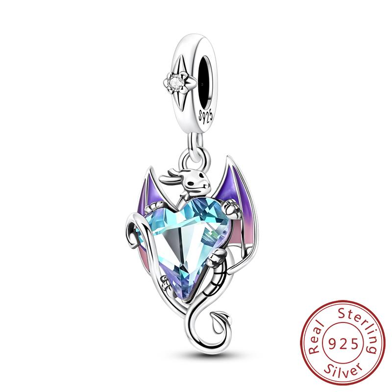 Original Copper Charms Beads Cute Mushroom Unicorn Love Wings Pearl Charm For Bracelet Pendant Woman Girl Jewelry