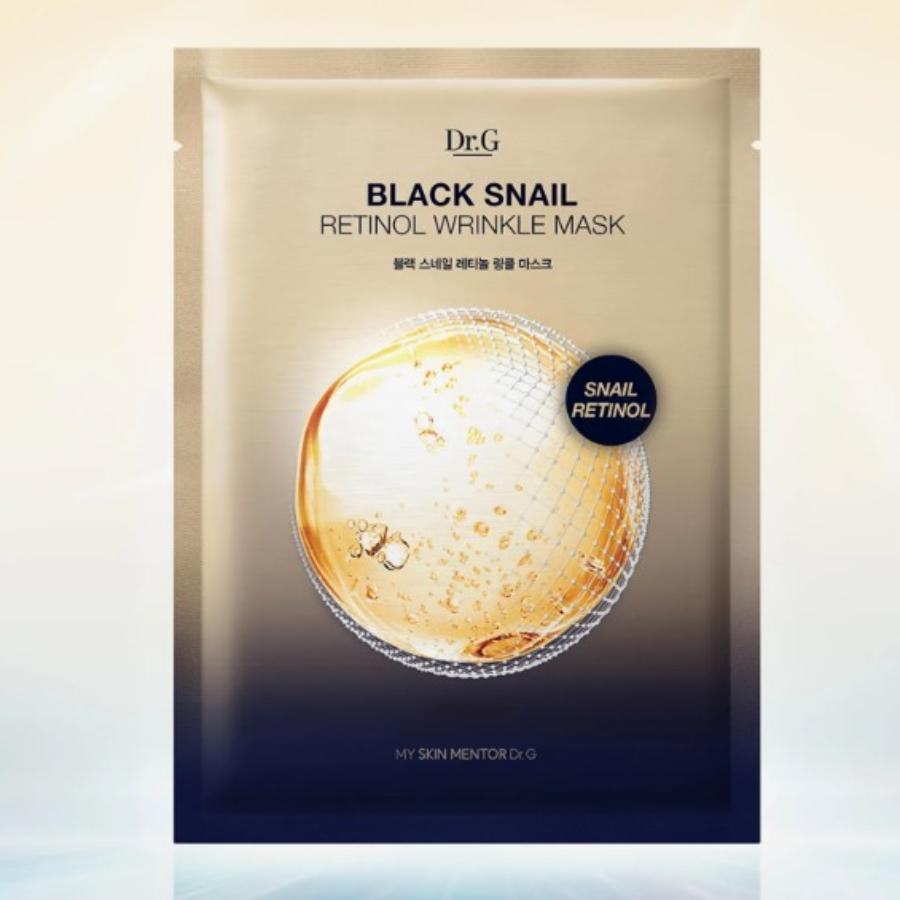 Dr.G Czarna Maska Przeciwzmarszczkowa ze Śluzem Ślimaka i Retinolem 4 szt. (Zestaw +1P)