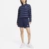 Nike Loose Fit Striped Crew Neck Long Sleeve T-Shirt Women Tops Navy DD5187-410