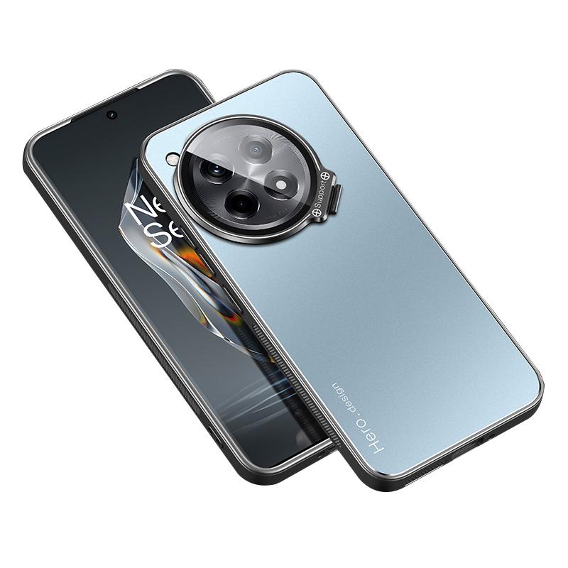 

For OnePlus Ace 3 5G/12R 5G Case with Lens Kickstand Shockproof PC+TPU Phone Cover Blue