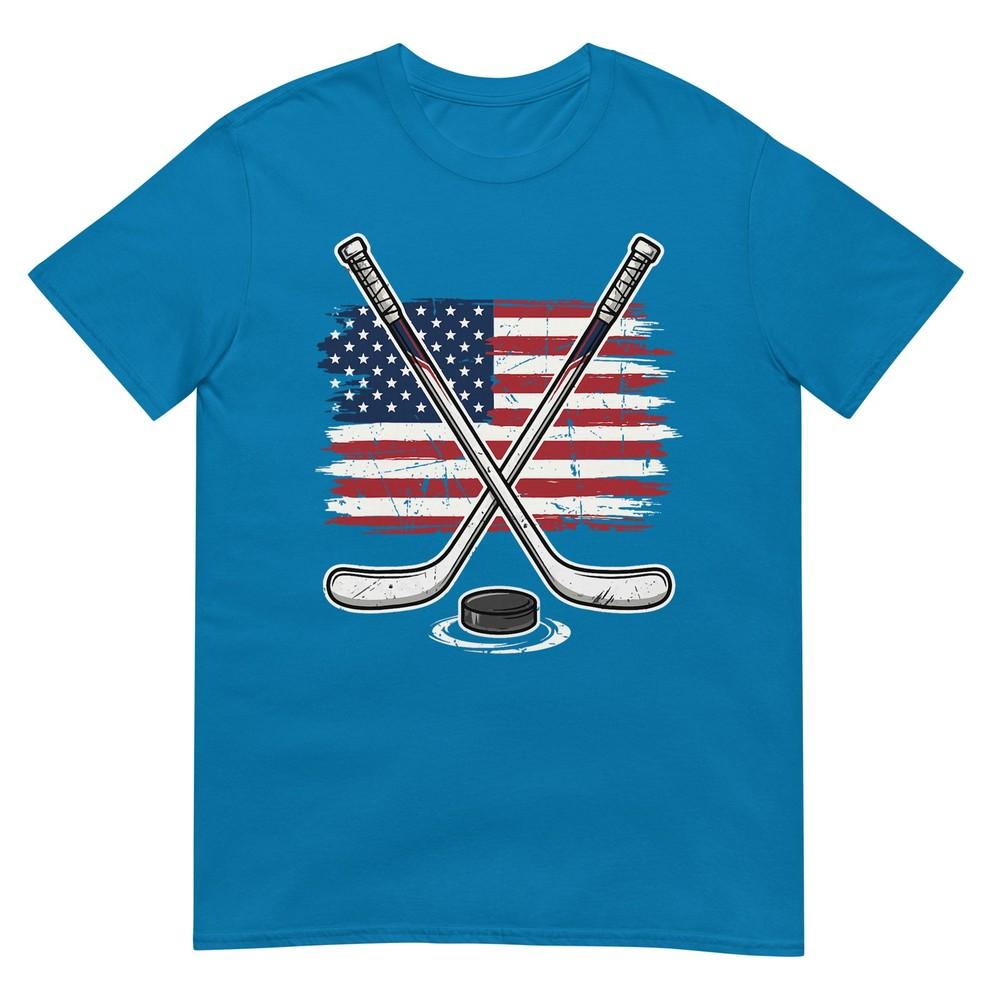 Ice Hockey Usa Flag Tshirt