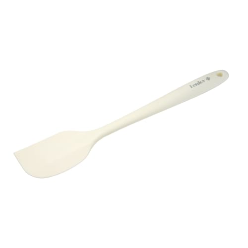 I Enjoy + Silicone Heat-Resistant Spatula, 27cm, White, for Baking and Cooking, Integrated Design