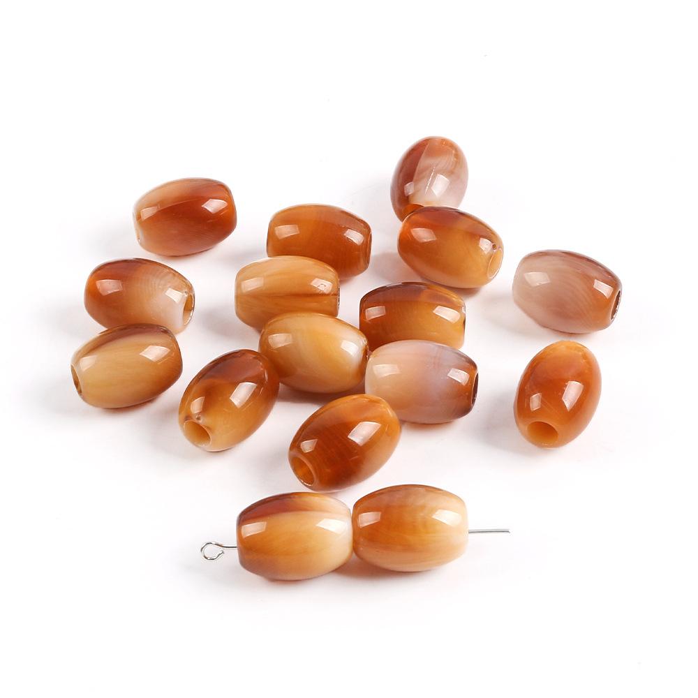 Perles Seau Ovales Acryliques Bicolores Perles Gros Trou Coussin de Siège Auto Bracelet Perlé Collier Accessoires de Bijouterie DIY
