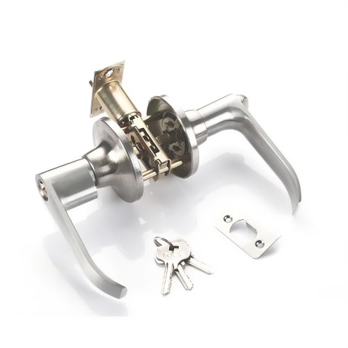 

happykau Дверная ручка, Ручка-рычаг с ключом, Дверной рычаг для дверей ванной комнаты, туалетов, входных дверей, Жилая внутренняя ручка-рычаг, Внутренняя дверная ручка R