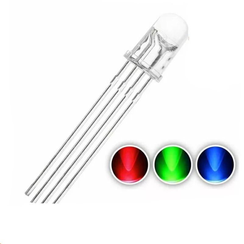 50Pcs 5Mm Full-Color Led Rgb Red/Green/Blue Common Cathode/Anode Four Feet Transparent Highlight Color Light 5Mm Diode Colorful