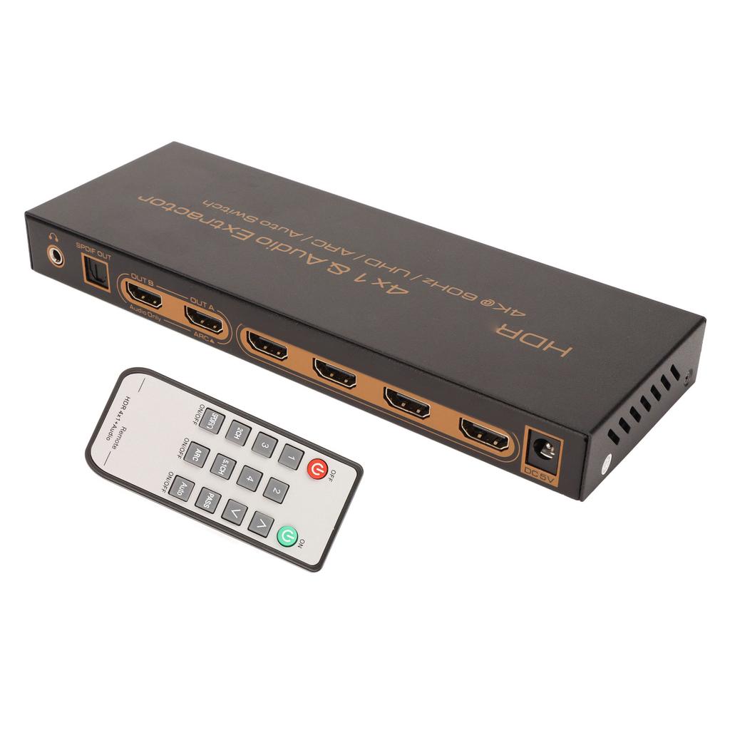 Commutateur d'interface multimédia HDR HD prenant en charge 4K à 60 Hz UHD ARC, commutateur automatique 4x1, répartiteur avec son