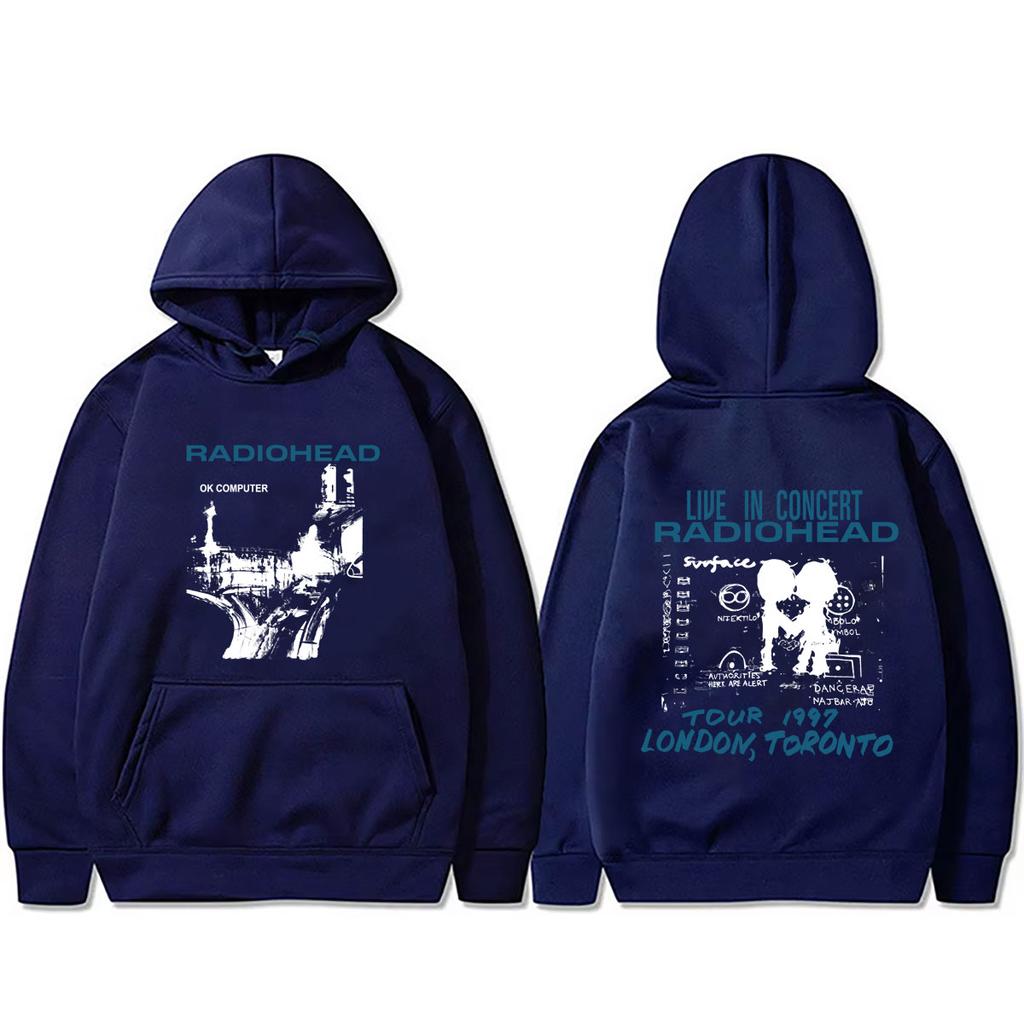 Rock Band Radiohead OK Computer Tour 1997 Hoodie Men Women Hip Hop Oversized Hooded Sweatshirt Streetwear
