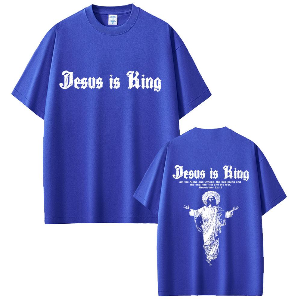 Jesus Is King Graphic T-shirt Christian Religious Short Sleeve T-shirts Summer Men Women Fashion Gothic Rock T Shirt Streetwear