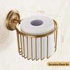 Antique-style Copper Paper Towel and Phone Holder for Bathroom Hotel Use - European No-Drill Design.